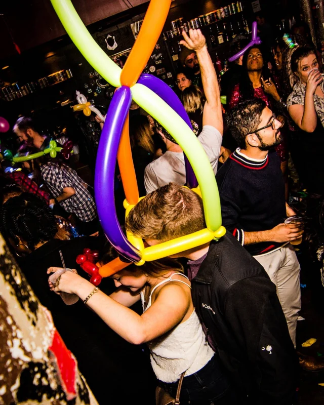 Nonsense: Balloons! November 2018 at The Basement, Thousands of balloons everywhere! Balloon Twisters! Balloon Walls! Kimber was the DJ!