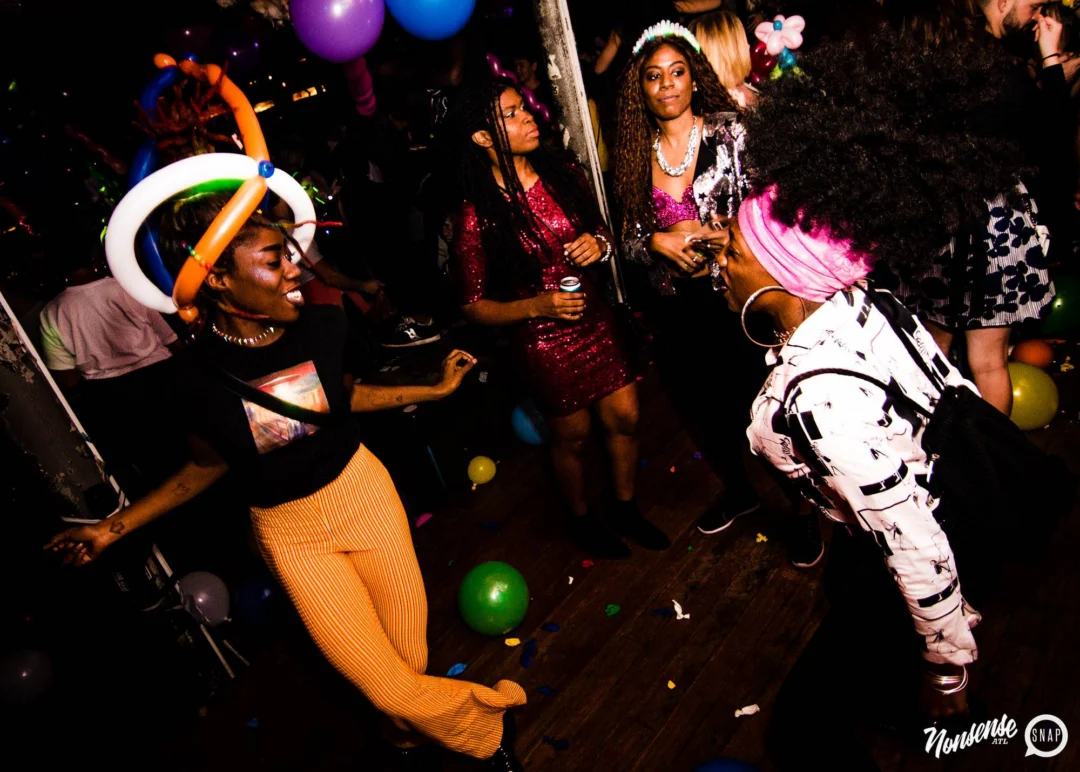 Nonsense: Balloons! November 2018 at The Basement, Thousands of balloons everywhere! Balloon Twisters! Balloon Walls! Kimber was the DJ!