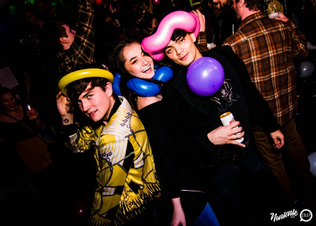 Nonsense: Balloons! November 2018 at The Basement, Thousands of balloons everywhere! Balloon Twisters! Balloon Walls! Kimber was the DJ!