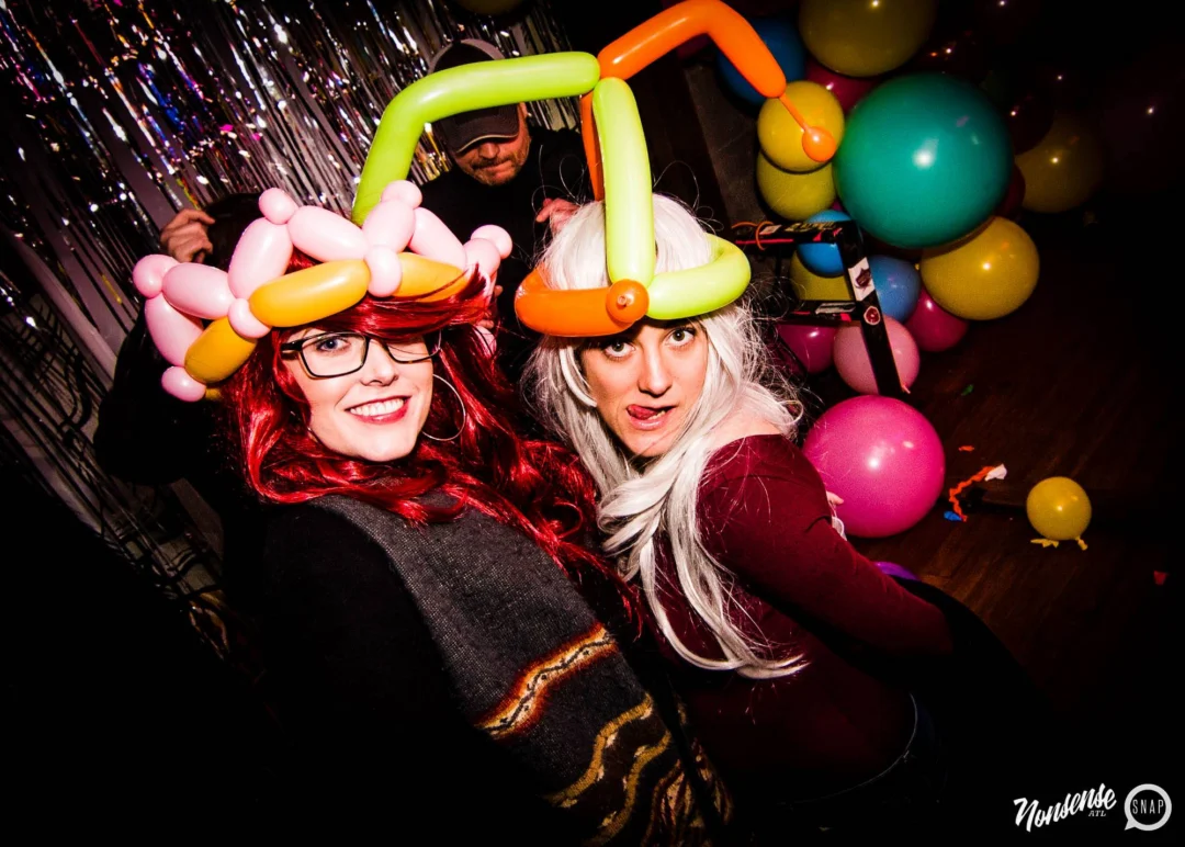 Nonsense: Balloons! November 2018 at The Basement, Thousands of balloons everywhere! Balloon Twisters! Balloon Walls! Kimber was the DJ!