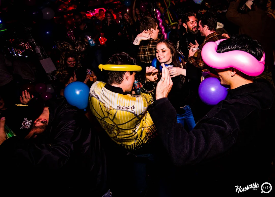 Nonsense: Balloons! November 2018 at The Basement, Thousands of balloons everywhere! Balloon Twisters! Balloon Walls! Kimber was the DJ!