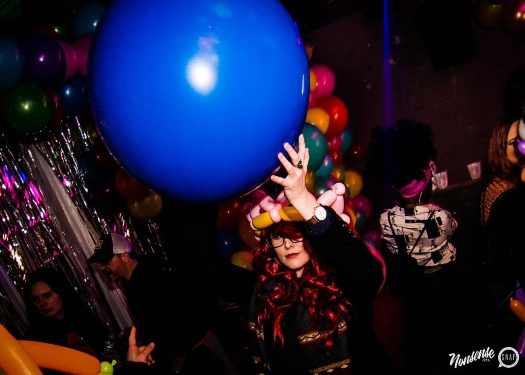 Nonsense: Balloons! November 2018 at The Basement, Thousands of balloons everywhere! Balloon Twisters! Balloon Walls! Kimber was the DJ!
