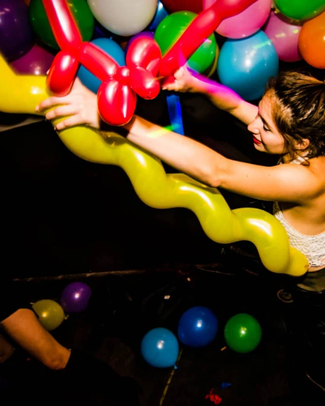 Nonsense: Balloons! November 2018 at The Basement, Thousands of balloons everywhere! Balloon Twisters! Balloon Walls! Kimber was the DJ!