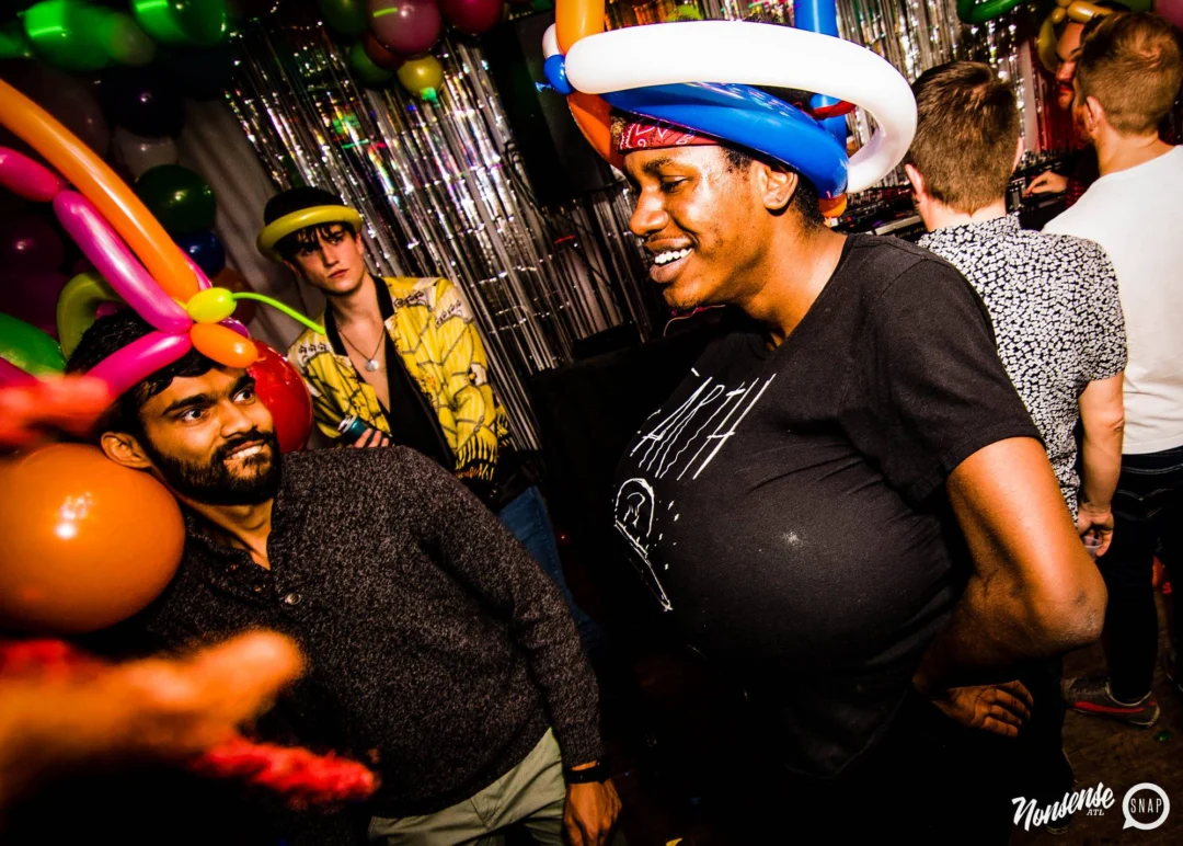 Nonsense: Balloons! November 2018 at The Basement, Thousands of balloons everywhere! Balloon Twisters! Balloon Walls! Kimber was the DJ!