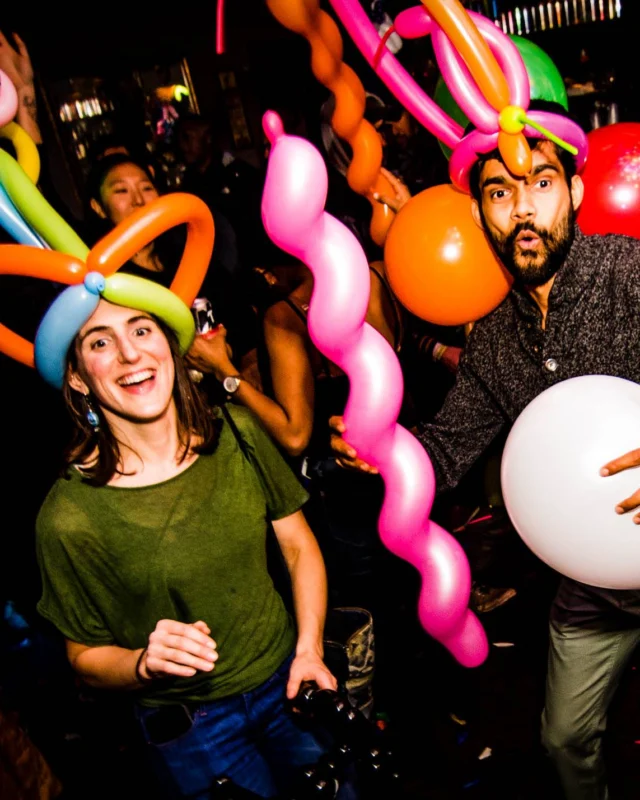 Nonsense: Balloons! November 2018 at The Basement, Thousands of balloons everywhere! Balloon Twisters! Balloon Walls! Kimber was the DJ!