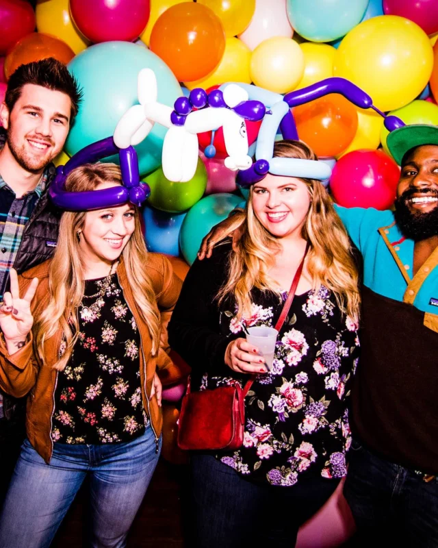 Nonsense: Balloons! November 2018 at The Basement, Thousands of balloons everywhere! Balloon Twisters! Balloon Walls! Kimber was the DJ!