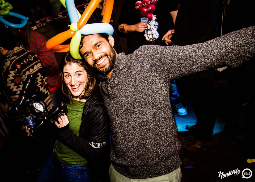 Nonsense: Balloons! November 2018 at The Basement, Thousands of balloons everywhere! Balloon Twisters! Balloon Walls! Kimber was the DJ!