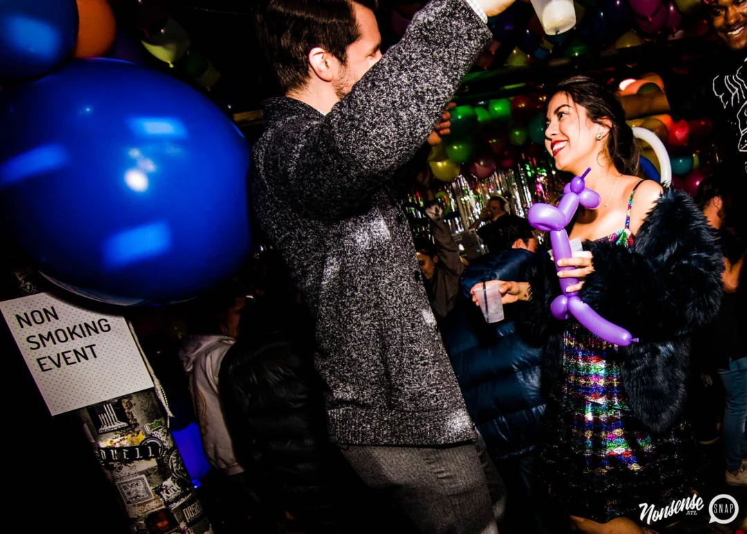 Nonsense: Balloons! November 2018 at The Basement, Thousands of balloons everywhere! Balloon Twisters! Balloon Walls! Kimber was the DJ!