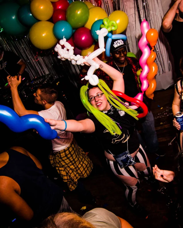 Nonsense: Balloons! November 2018 at The Basement, Thousands of balloons everywhere! Balloon Twisters! Balloon Walls! Kimber was the DJ!