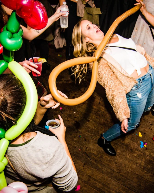 Nonsense: Balloons! November 2018 at The Basement, Thousands of balloons everywhere! Balloon Twisters! Balloon Walls! Kimber was the DJ!
