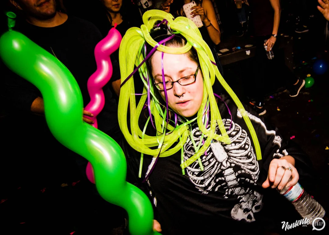 Nonsense: Balloons! November 2018 at The Basement, Thousands of balloons everywhere! Balloon Twisters! Balloon Walls! Kimber was the DJ!