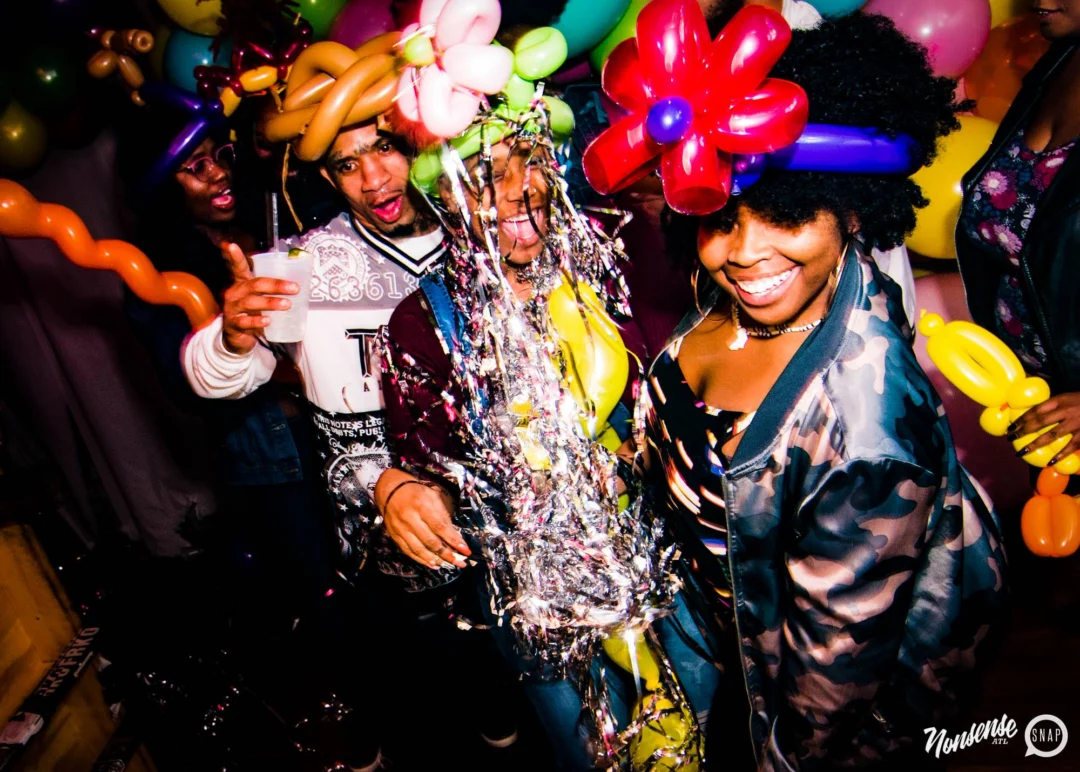 Nonsense: Balloons! November 2018 at The Basement, Thousands of balloons everywhere! Balloon Twisters! Balloon Walls! Kimber was the DJ!