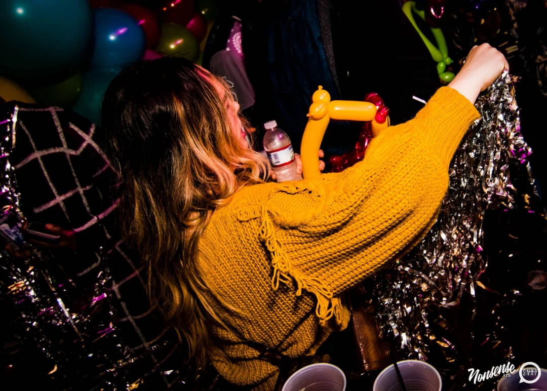 Nonsense: Balloons! November 2018 at The Basement, Thousands of balloons everywhere! Balloon Twisters! Balloon Walls! Kimber was the DJ!