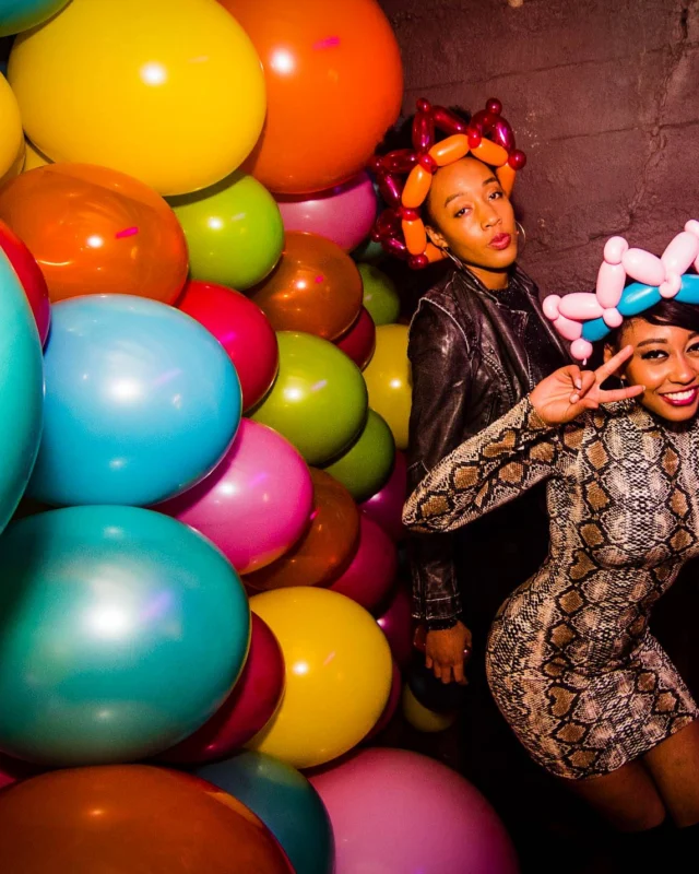 Nonsense: Balloons! November 2018 at The Basement, Thousands of balloons everywhere! Balloon Twisters! Balloon Walls! Kimber was the DJ!