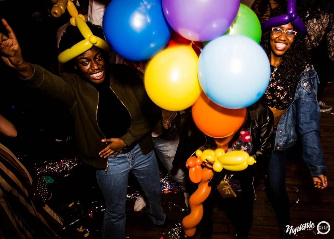 Nonsense: Balloons! November 2018 at The Basement, Thousands of balloons everywhere! Balloon Twisters! Balloon Walls! Kimber was the DJ!