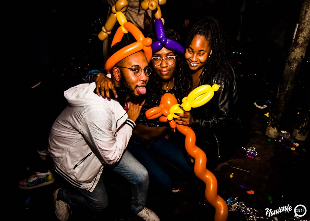 Nonsense: Balloons! November 2018 at The Basement, Thousands of balloons everywhere! Balloon Twisters! Balloon Walls! Kimber was the DJ!
