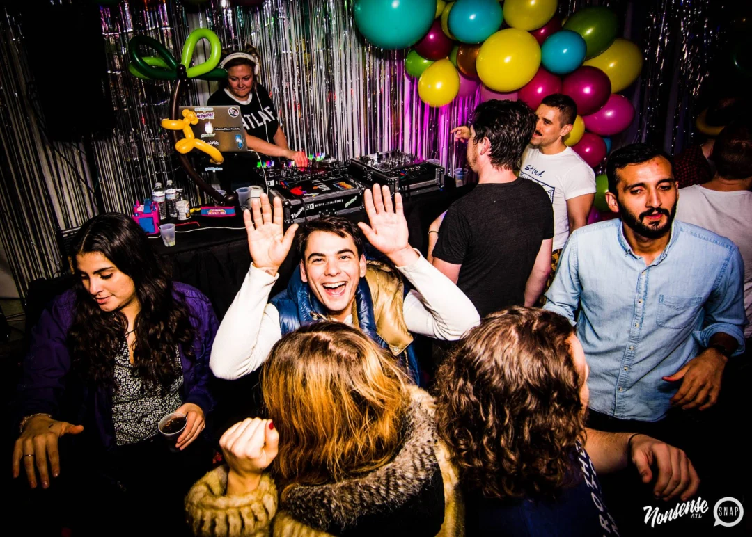 Nonsense: Balloons! November 2018 at The Basement, Thousands of balloons everywhere! Balloon Twisters! Balloon Walls! Kimber was the DJ!