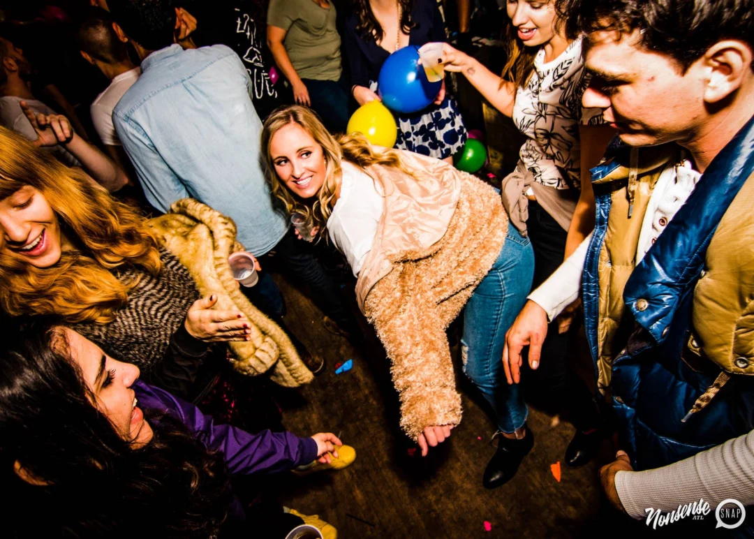 Nonsense: Balloons! November 2018 at The Basement, Thousands of balloons everywhere! Balloon Twisters! Balloon Walls! Kimber was the DJ!