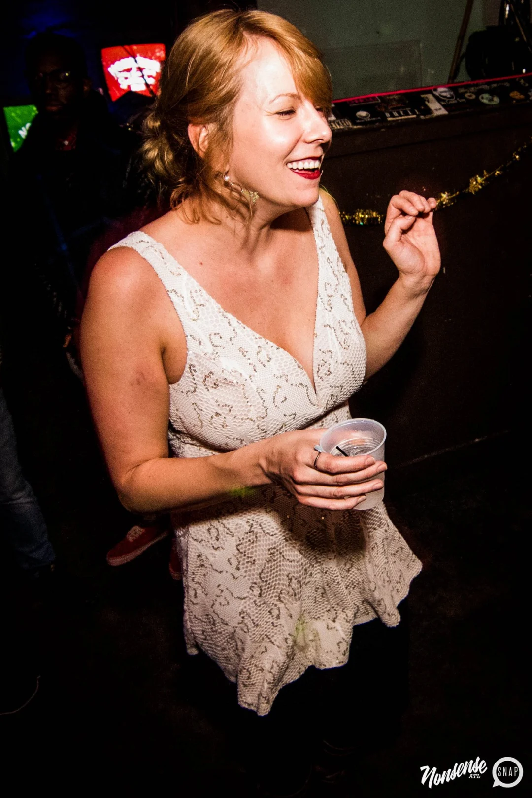 Nonsense: 2018 Holiday Dance Party Spectacular! Friday, December 21, 2018 at The Basement, East Atlanta. Santa! Krampus! Elves! Kimber! Fuller! Edgewood Nasty! Friends! ALL THE LIGHTS! This is Nonsense. Photo by Stephanie Heath/Oh Snap.