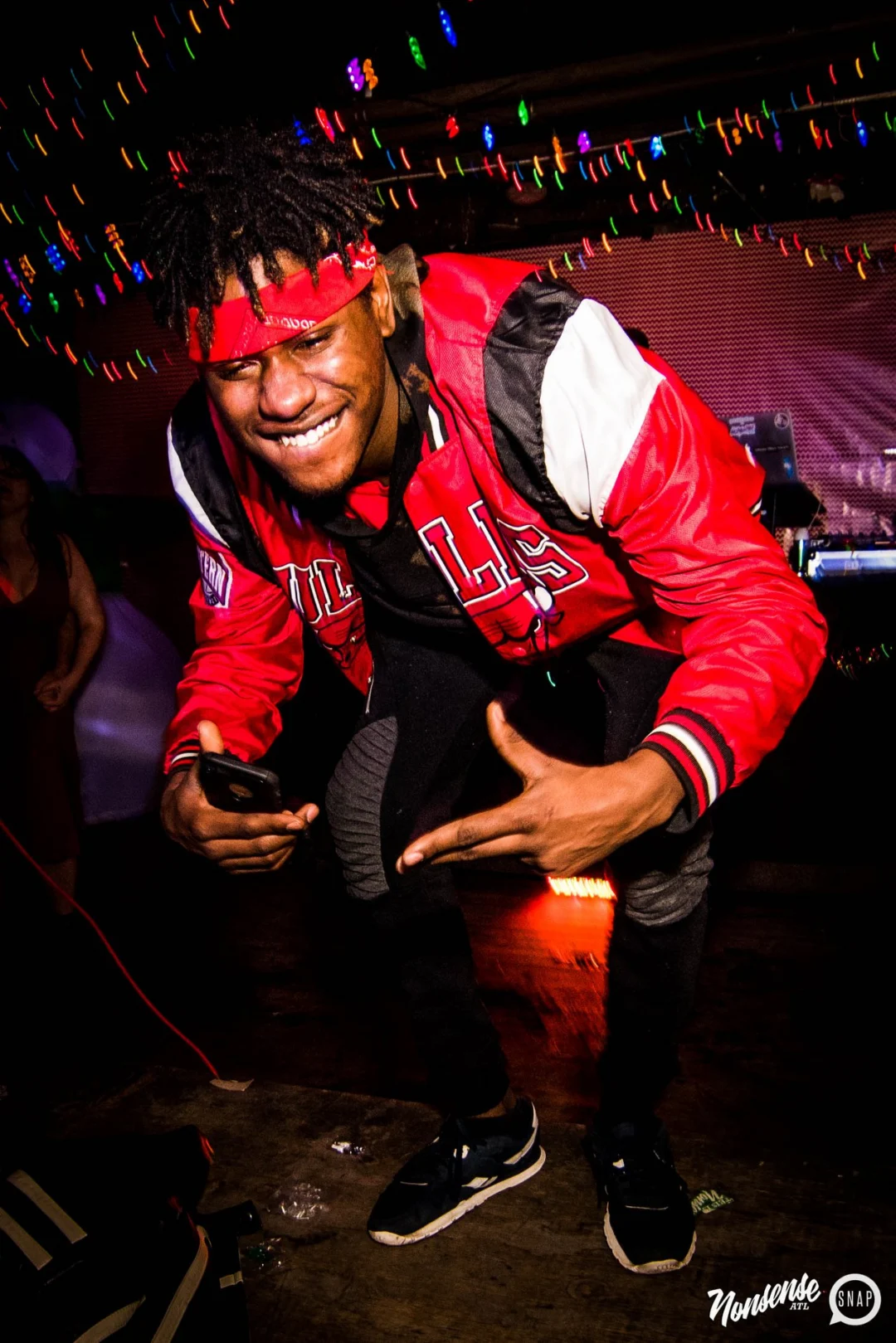 Nonsense: 2018 Holiday Dance Party Spectacular! Friday, December 21, 2018 at The Basement, East Atlanta. Santa! Krampus! Elves! Kimber! Fuller! Edgewood Nasty! Friends! ALL THE LIGHTS! This is Nonsense. Photo by Stephanie Heath/Oh Snap.