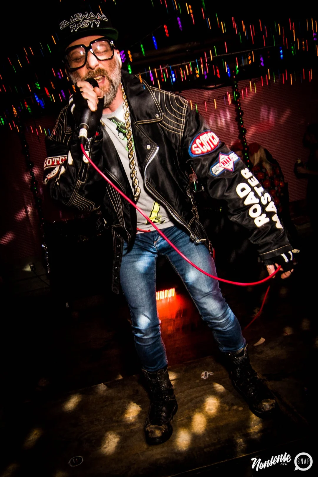 Nonsense: 2018 Holiday Dance Party Spectacular! Friday, December 21, 2018 at The Basement, East Atlanta. Santa! Krampus! Elves! Kimber! Fuller! Edgewood Nasty! Friends! ALL THE LIGHTS! This is Nonsense. Photo by Stephanie Heath/Oh Snap.