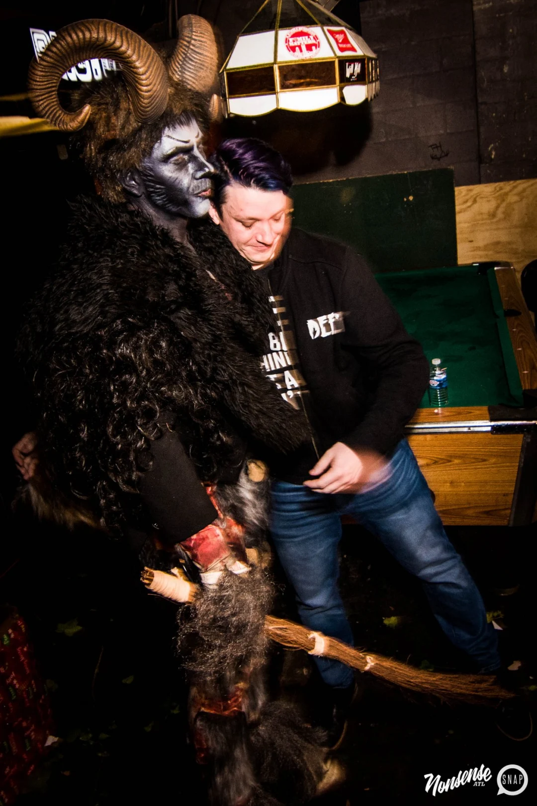 Nonsense: 2018 Holiday Dance Party Spectacular! Friday, December 21, 2018 at The Basement, East Atlanta. Santa! Krampus! Elves! Kimber! Fuller! Edgewood Nasty! Friends! ALL THE LIGHTS! This is Nonsense. Photo by Stephanie Heath/Oh Snap.