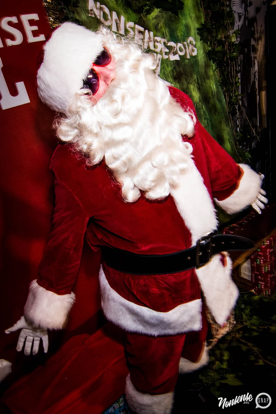 Nonsense: 2018 Holiday Dance Party Spectacular! Friday, December 21, 2018 at The Basement, East Atlanta. Santa! Krampus! Elves! Kimber! Fuller! Edgewood Nasty! Friends! ALL THE LIGHTS! This is Nonsense. Photo by Stephanie Heath/Oh Snap.