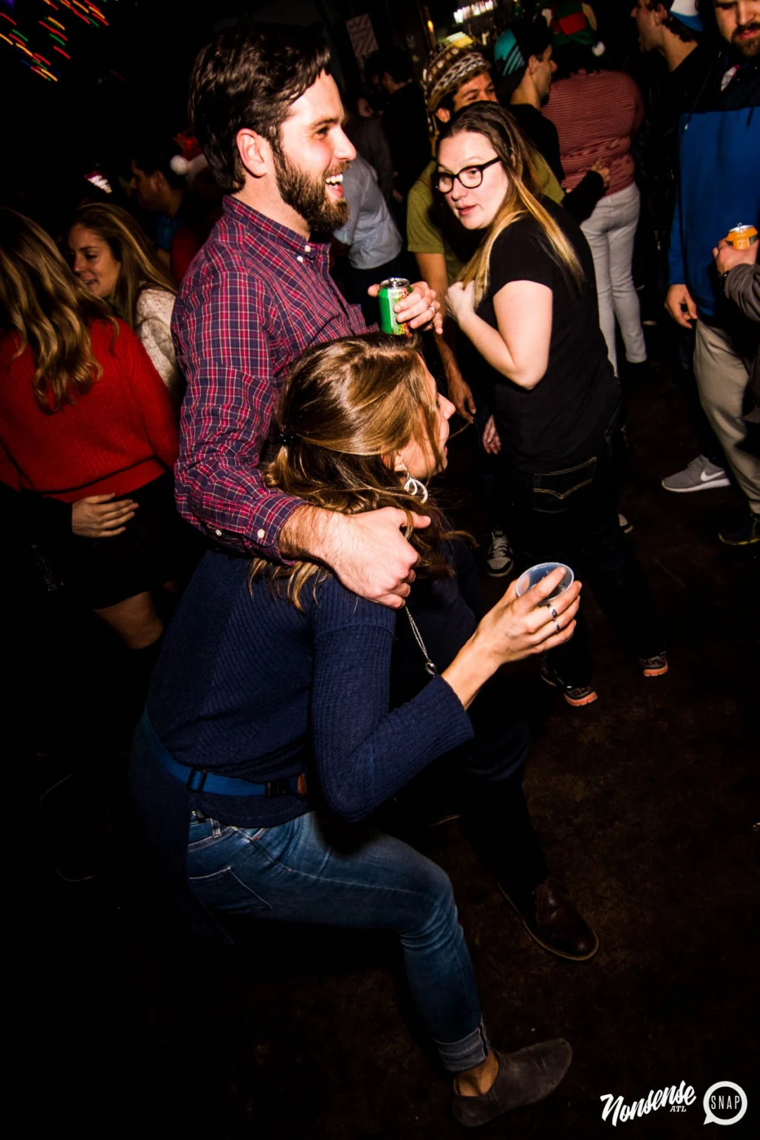 Nonsense: 2018 Holiday Dance Party Spectacular! Friday, December 21, 2018 at The Basement, East Atlanta. Santa! Krampus! Elves! Kimber! Fuller! Edgewood Nasty! Friends! ALL THE LIGHTS! This is Nonsense. Photo by Stephanie Heath/Oh Snap.