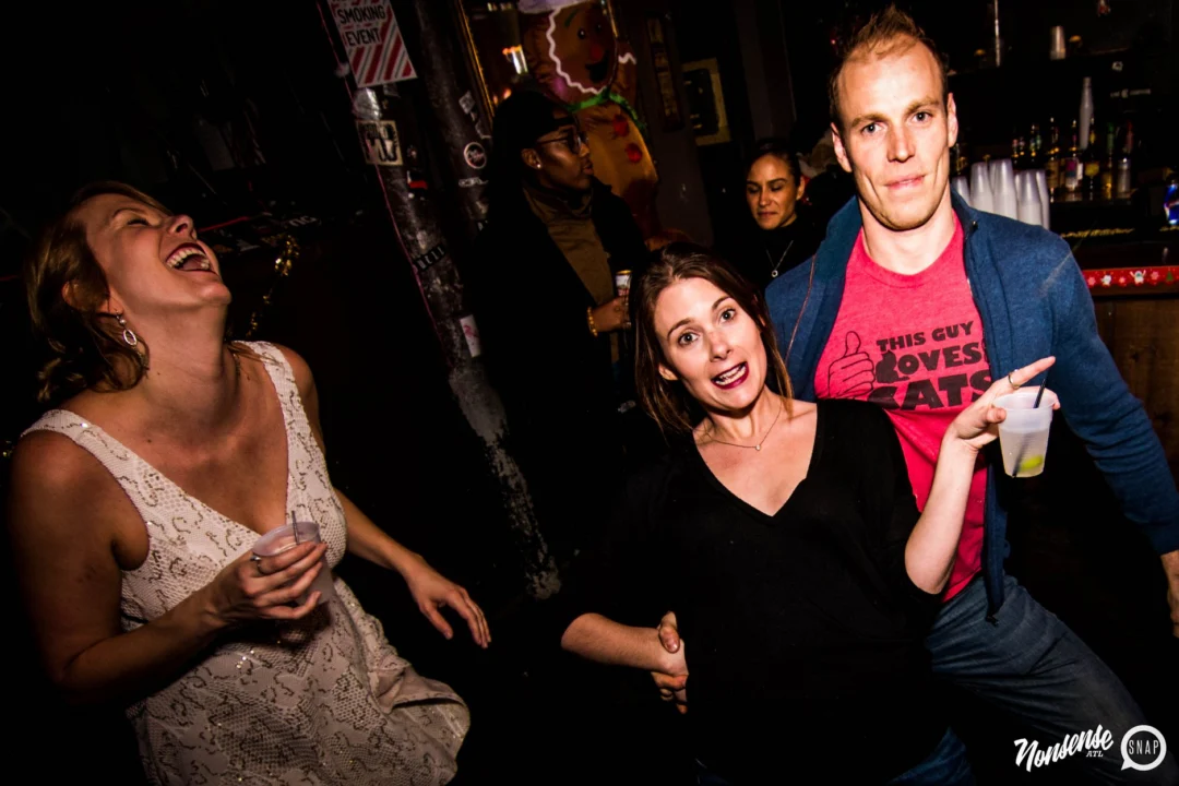 Nonsense: 2018 Holiday Dance Party Spectacular! Friday, December 21, 2018 at The Basement, East Atlanta. Santa! Krampus! Elves! Kimber! Fuller! Edgewood Nasty! Friends! ALL THE LIGHTS! This is Nonsense. Photo by Stephanie Heath/Oh Snap.