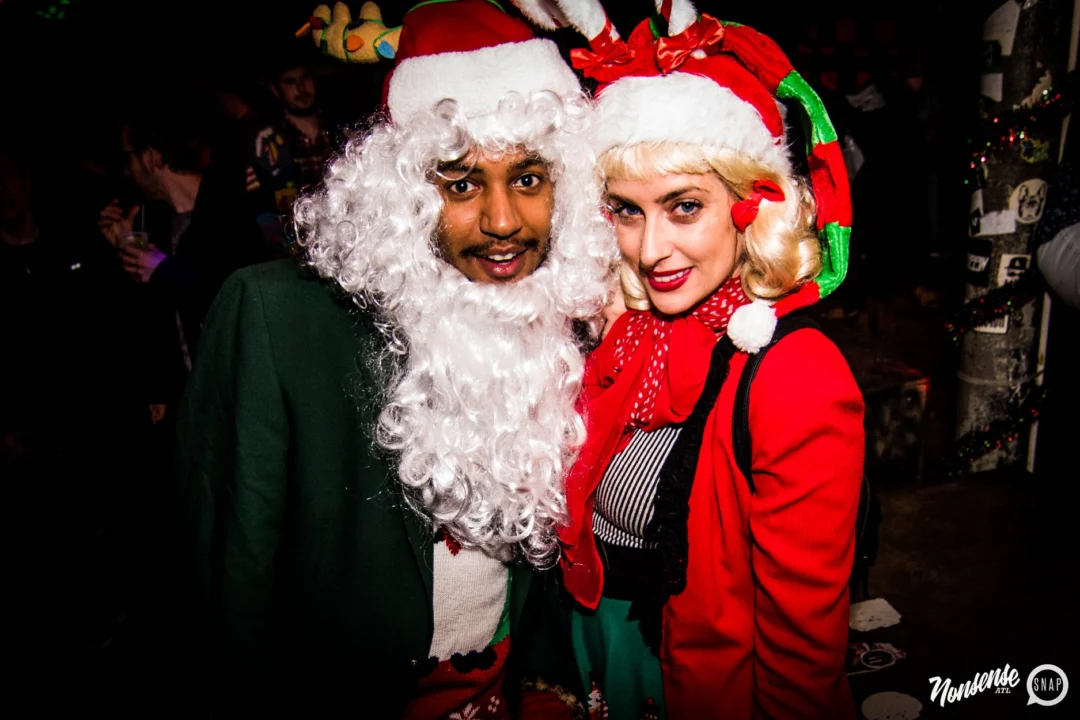 Nonsense: 2018 Holiday Dance Party Spectacular! Friday, December 21, 2018 at The Basement, East Atlanta. Santa! Krampus! Elves! Kimber! Fuller! Edgewood Nasty! Friends! ALL THE LIGHTS! This is Nonsense. Photo by Stephanie Heath/Oh Snap.