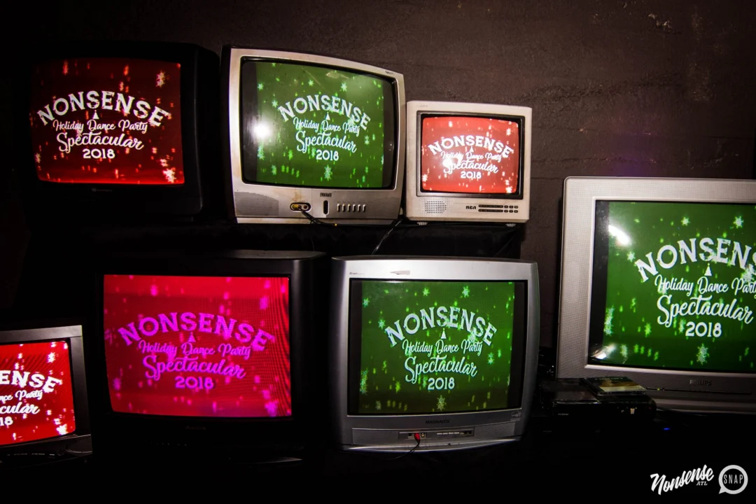 Nonsense: 2018 Holiday Dance Party Spectacular! Friday, December 21, 2018 at The Basement, East Atlanta. Santa! Krampus! Elves! Kimber! Fuller! Edgewood Nasty! Friends! ALL THE LIGHTS! This is Nonsense. Photo by Stephanie Heath/Oh Snap.