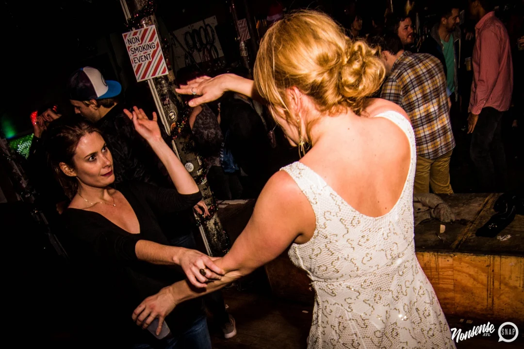 Nonsense: 2018 Holiday Dance Party Spectacular! Friday, December 21, 2018 at The Basement, East Atlanta. Santa! Krampus! Elves! Kimber! Fuller! Edgewood Nasty! Friends! ALL THE LIGHTS! This is Nonsense. Photo by Stephanie Heath/Oh Snap.
