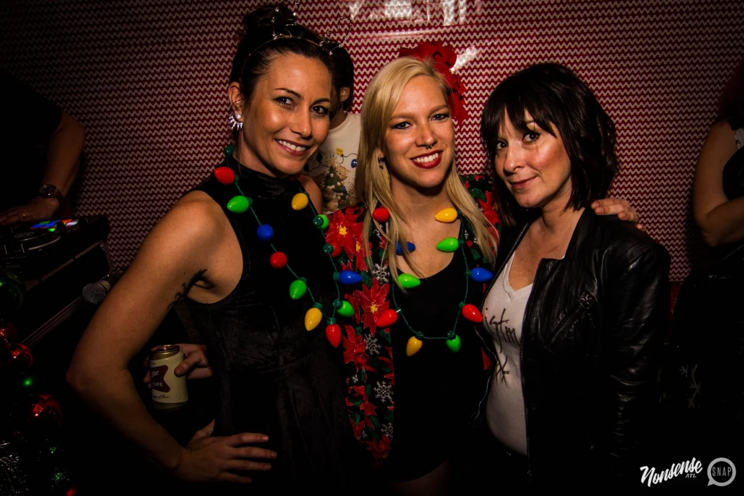 Nonsense: 2018 Holiday Dance Party Spectacular! Friday, December 21, 2018 at The Basement, East Atlanta. Santa! Krampus! Elves! Kimber! Fuller! Edgewood Nasty! Friends! ALL THE LIGHTS! This is Nonsense. Photo by Stephanie Heath/Oh Snap.