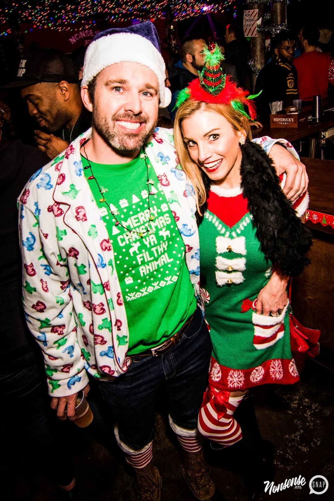 Nonsense: 2018 Holiday Dance Party Spectacular! Friday, December 21, 2018 at The Basement, East Atlanta. Santa! Krampus! Elves! Kimber! Fuller! Edgewood Nasty! Friends! ALL THE LIGHTS! This is Nonsense. Photo by Stephanie Heath/Oh Snap.