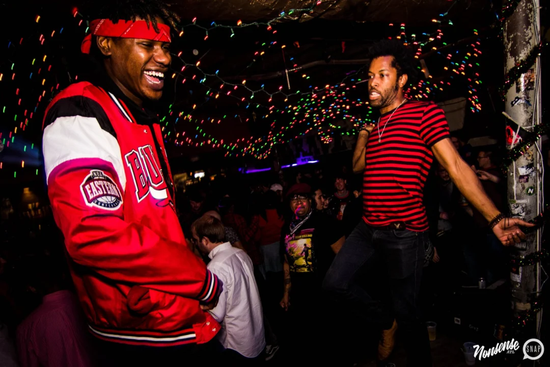 Nonsense: 2018 Holiday Dance Party Spectacular! Friday, December 21, 2018 at The Basement, East Atlanta. Santa! Krampus! Elves! Kimber! Fuller! Edgewood Nasty! Friends! ALL THE LIGHTS! This is Nonsense. Photo by Stephanie Heath/Oh Snap.