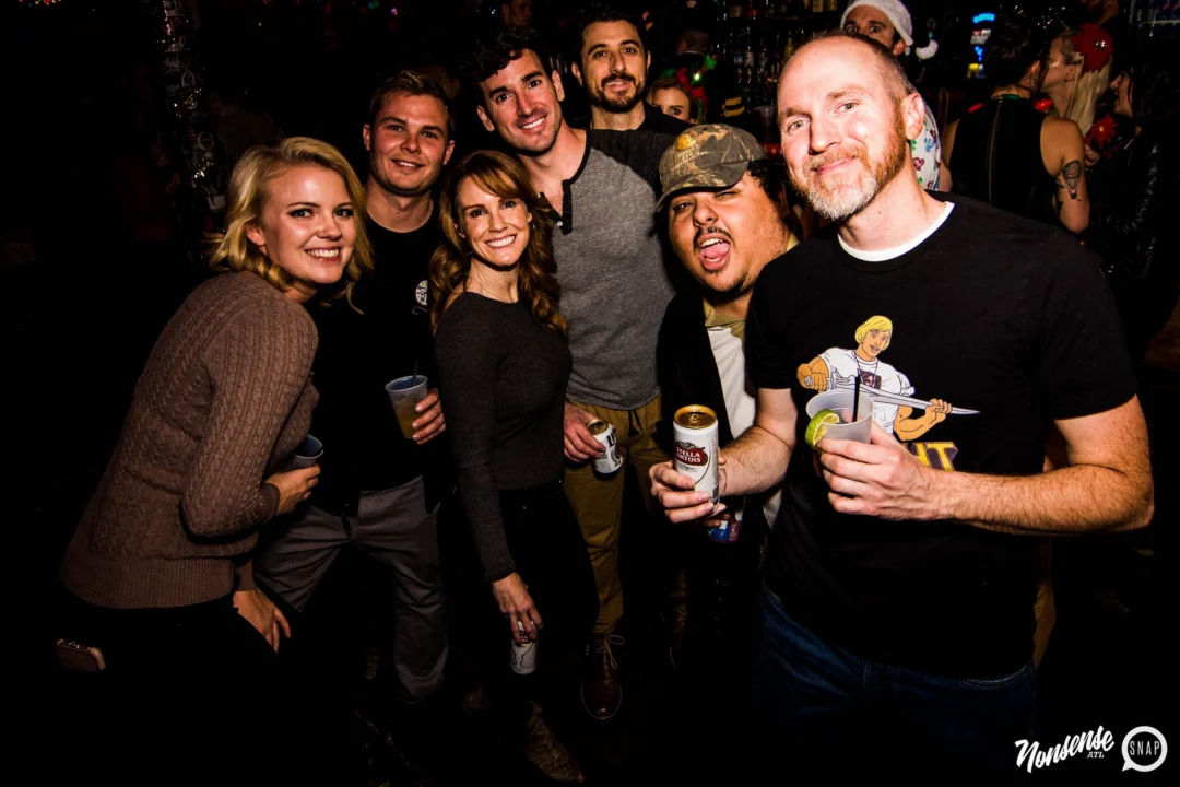 Nonsense: 2018 Holiday Dance Party Spectacular! Friday, December 21, 2018 at The Basement, East Atlanta. Santa! Krampus! Elves! Kimber! Fuller! Edgewood Nasty! Friends! ALL THE LIGHTS! This is Nonsense. Photo by Stephanie Heath/Oh Snap.
