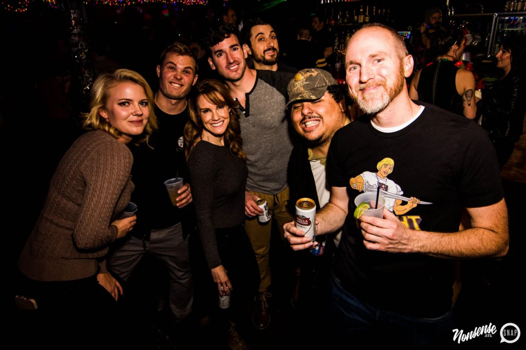 Nonsense: 2018 Holiday Dance Party Spectacular! Friday, December 21, 2018 at The Basement, East Atlanta. Santa! Krampus! Elves! Kimber! Fuller! Edgewood Nasty! Friends! ALL THE LIGHTS! This is Nonsense. Photo by Stephanie Heath/Oh Snap.