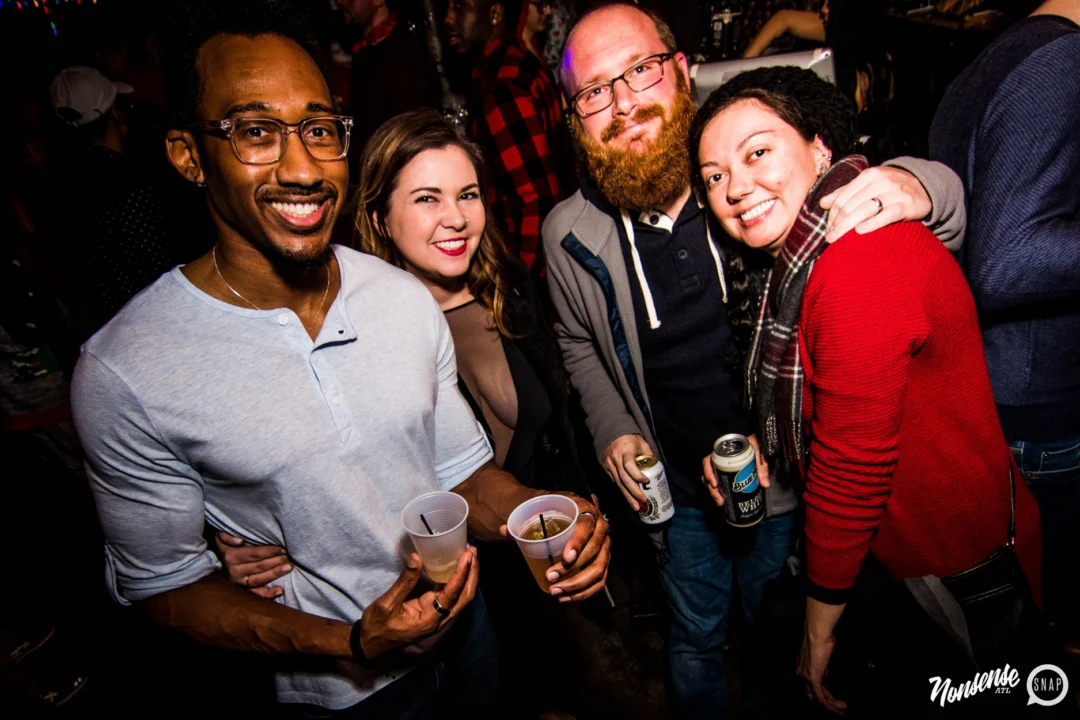 Nonsense: 2018 Holiday Dance Party Spectacular! Friday, December 21, 2018 at The Basement, East Atlanta. Santa! Krampus! Elves! Kimber! Fuller! Edgewood Nasty! Friends! ALL THE LIGHTS! This is Nonsense. Photo by Stephanie Heath/Oh Snap.