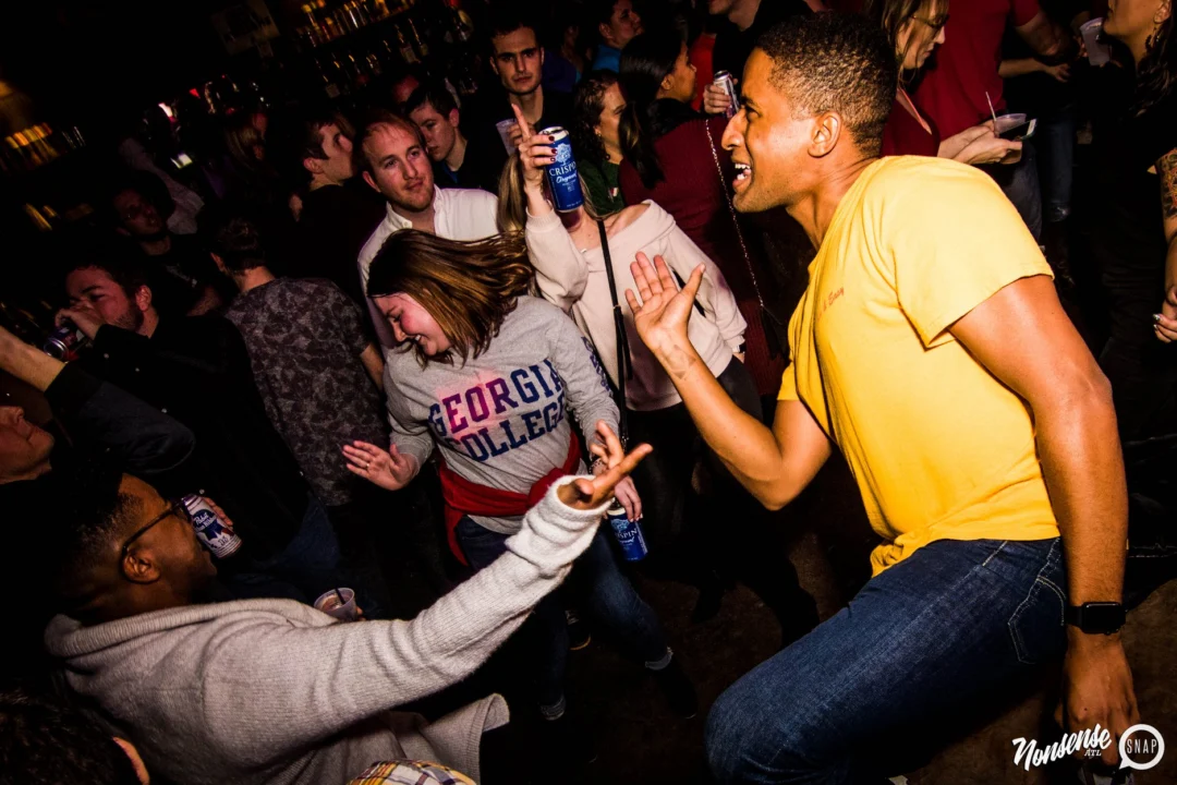 Nonsense: 2018 Holiday Dance Party Spectacular! Friday, December 21, 2018 at The Basement, East Atlanta. Santa! Krampus! Elves! Kimber! Fuller! Edgewood Nasty! Friends! ALL THE LIGHTS! This is Nonsense. Photo by Stephanie Heath/Oh Snap.