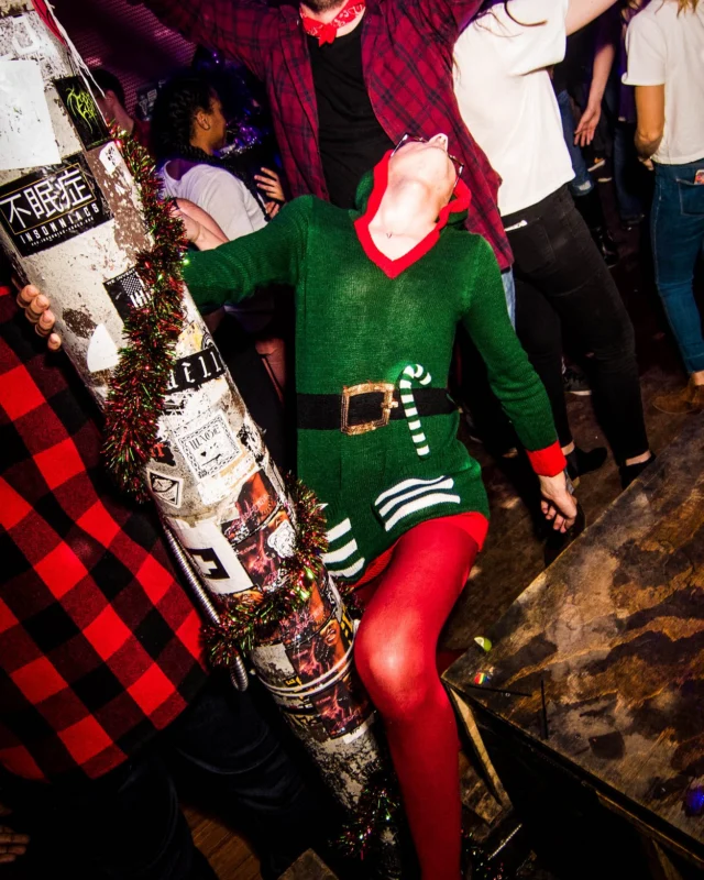 Nonsense: 2018 Holiday Dance Party Spectacular! Friday, December 21, 2018 at The Basement, East Atlanta. Santa! Krampus! Elves! Kimber! Fuller! Edgewood Nasty! Friends! ALL THE LIGHTS! This is Nonsense. Photo by Stephanie Heath/Oh Snap.