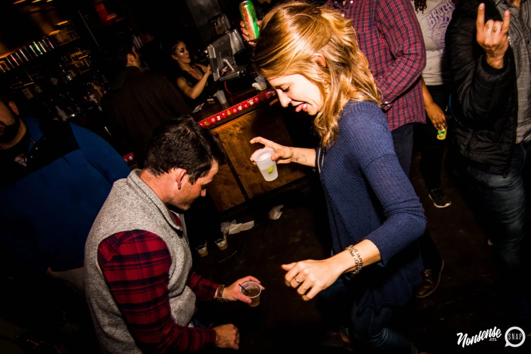 Nonsense: 2018 Holiday Dance Party Spectacular! Friday, December 21, 2018 at The Basement, East Atlanta. Santa! Krampus! Elves! Kimber! Fuller! Edgewood Nasty! Friends! ALL THE LIGHTS! This is Nonsense. Photo by Stephanie Heath/Oh Snap.