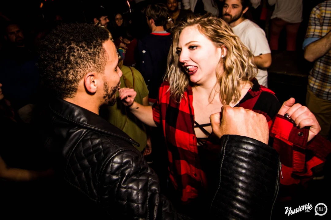 Nonsense: 2018 Holiday Dance Party Spectacular! Friday, December 21, 2018 at The Basement, East Atlanta. Santa! Krampus! Elves! Kimber! Fuller! Edgewood Nasty! Friends! ALL THE LIGHTS! This is Nonsense. Photo by Stephanie Heath/Oh Snap.