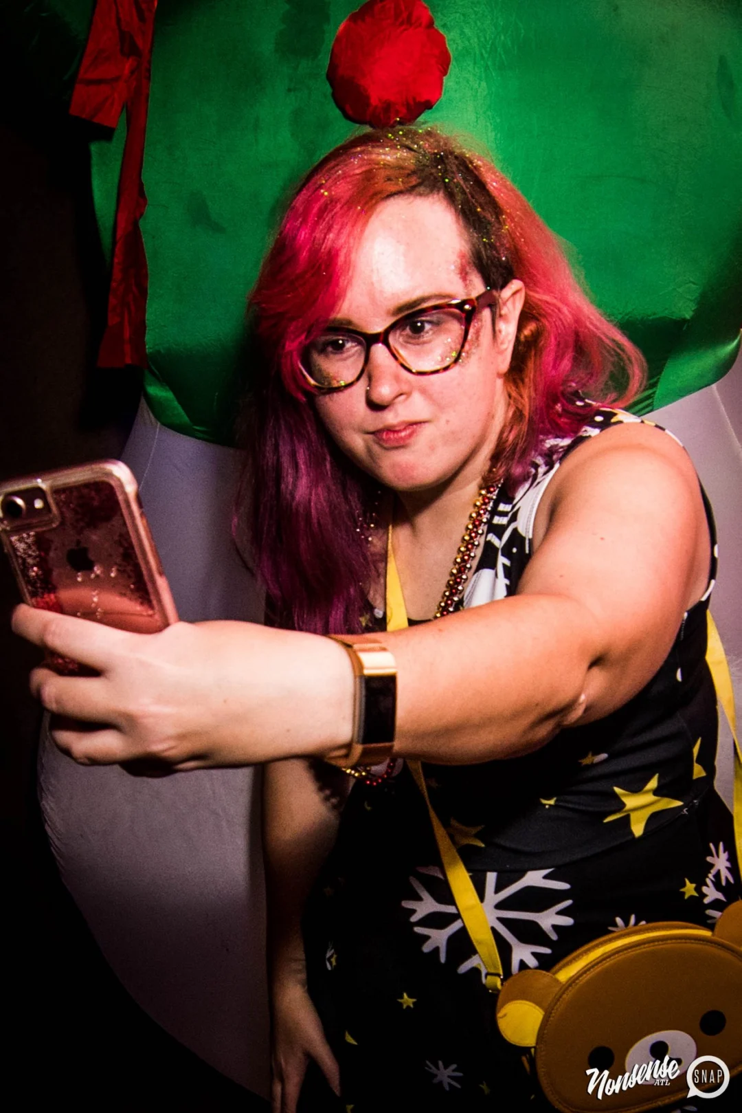 Nonsense: 2018 Holiday Dance Party Spectacular! Friday, December 21, 2018 at The Basement, East Atlanta. Santa! Krampus! Elves! Kimber! Fuller! Edgewood Nasty! Friends! ALL THE LIGHTS! This is Nonsense. Photo by Stephanie Heath/Oh Snap.