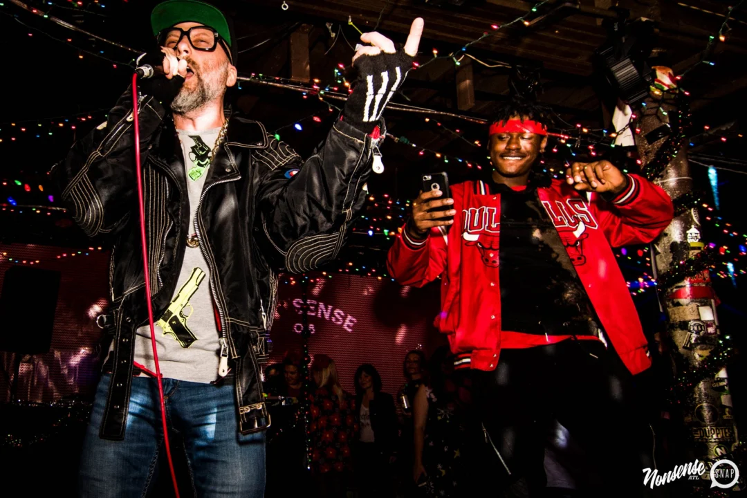 Nonsense: 2018 Holiday Dance Party Spectacular! Friday, December 21, 2018 at The Basement, East Atlanta. Santa! Krampus! Elves! Kimber! Fuller! Edgewood Nasty! Friends! ALL THE LIGHTS! This is Nonsense. Photo by Stephanie Heath/Oh Snap.
