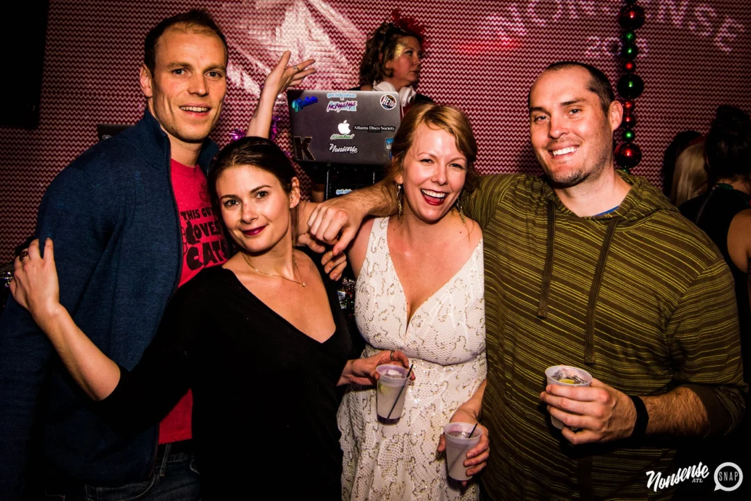Nonsense: 2018 Holiday Dance Party Spectacular! Friday, December 21, 2018 at The Basement, East Atlanta. Santa! Krampus! Elves! Kimber! Fuller! Edgewood Nasty! Friends! ALL THE LIGHTS! This is Nonsense. Photo by Stephanie Heath/Oh Snap.