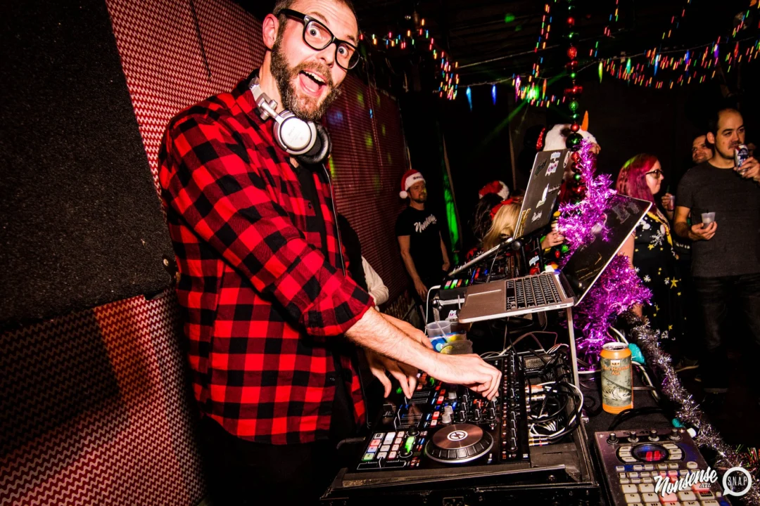 Nonsense: 2018 Holiday Dance Party Spectacular! Friday, December 21, 2018 at The Basement, East Atlanta. Santa! Krampus! Elves! Kimber! Fuller! Edgewood Nasty! Friends! ALL THE LIGHTS! This is Nonsense. Photo by Stephanie Heath/Oh Snap.