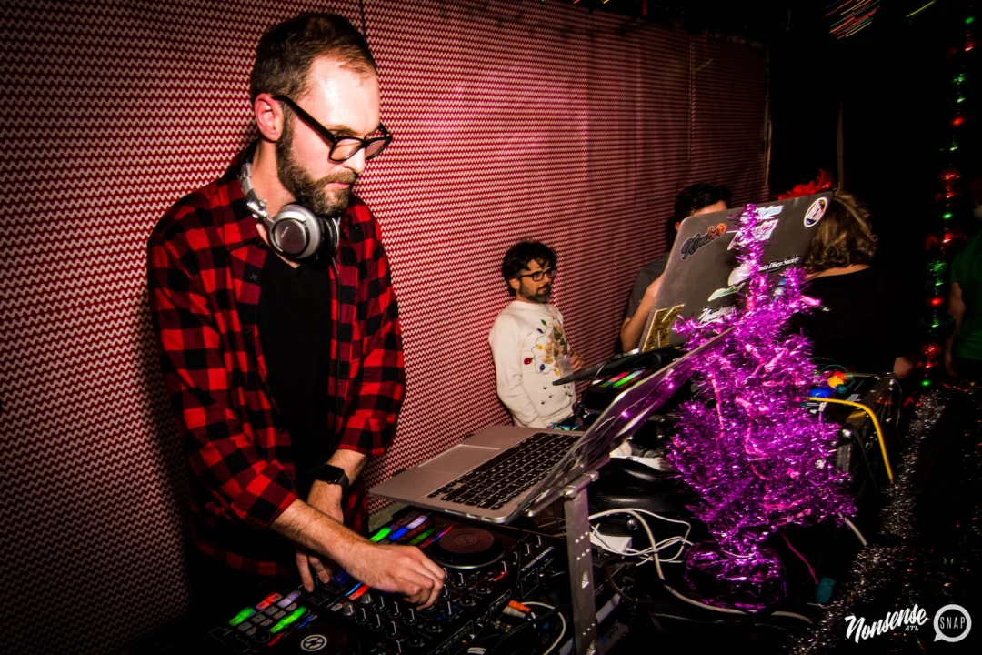 Nonsense: 2018 Holiday Dance Party Spectacular! Friday, December 21, 2018 at The Basement, East Atlanta. Santa! Krampus! Elves! Kimber! Fuller! Edgewood Nasty! Friends! ALL THE LIGHTS! This is Nonsense. Photo by Stephanie Heath/Oh Snap.