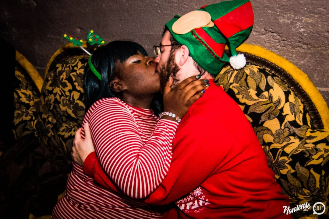 Nonsense: 2018 Holiday Dance Party Spectacular! Friday, December 21, 2018 at The Basement, East Atlanta. Santa! Krampus! Elves! Kimber! Fuller! Edgewood Nasty! Friends! ALL THE LIGHTS! This is Nonsense. Photo by Stephanie Heath/Oh Snap.