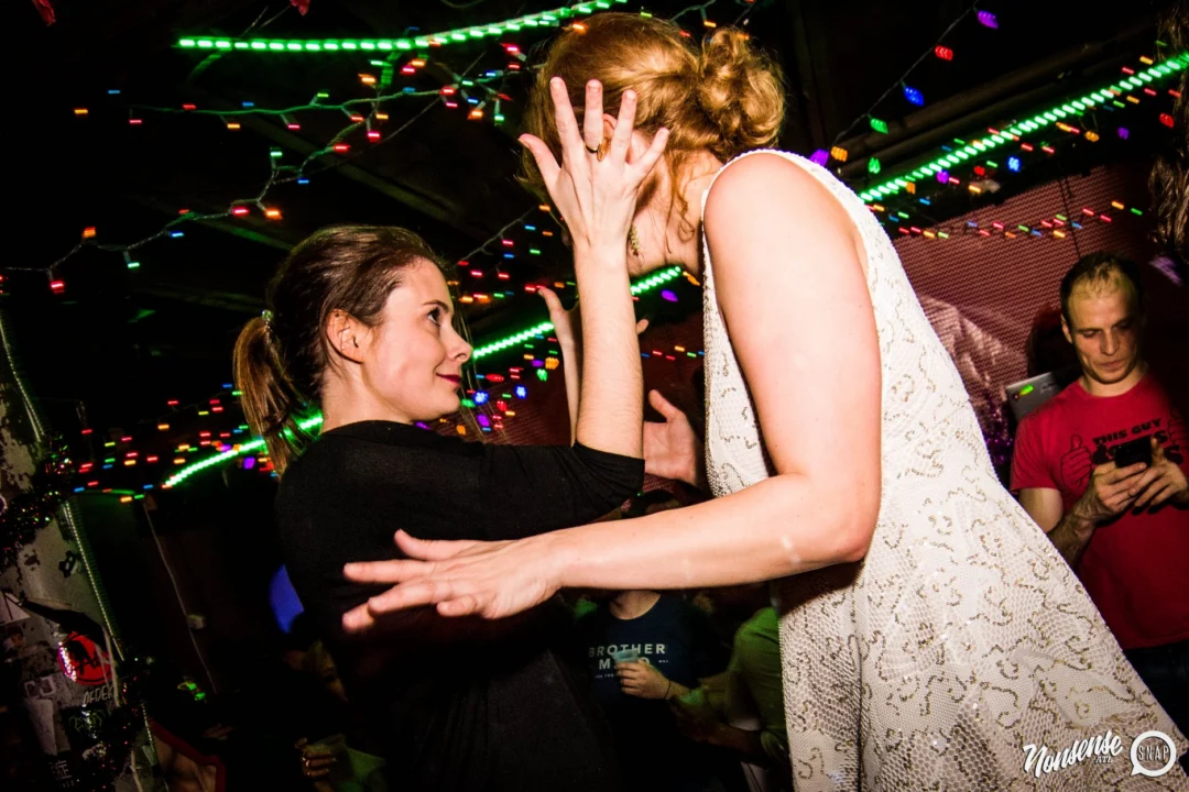 Nonsense: 2018 Holiday Dance Party Spectacular! Friday, December 21, 2018 at The Basement, East Atlanta. Santa! Krampus! Elves! Kimber! Fuller! Edgewood Nasty! Friends! ALL THE LIGHTS! This is Nonsense. Photo by Stephanie Heath/Oh Snap.