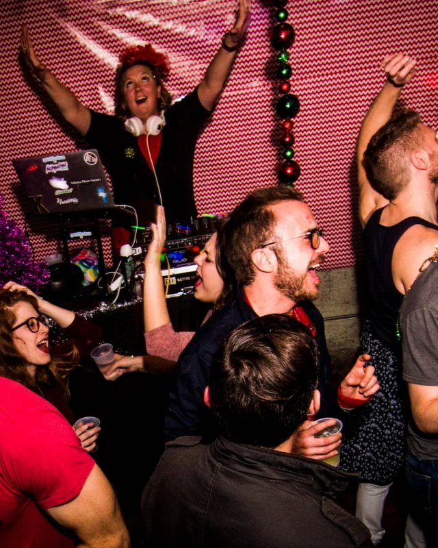 Nonsense: 2018 Holiday Dance Party Spectacular! Friday, December 21, 2018 at The Basement, East Atlanta. Santa! Krampus! Elves! Kimber! Fuller! Edgewood Nasty! Friends! ALL THE LIGHTS! This is Nonsense. Photo by Stephanie Heath/Oh Snap.
